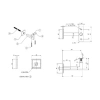 EMRO ARCHITECTURAL CONCEALED SQUARE CURVE TOP BRACKET POLISHED STAINLESS STEEL SS606CT