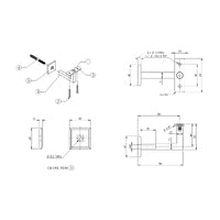 EMRO ARCHITECTURAL CONCEALED FLAT TOP BRACKET POLISHED STAINLESS STEEL SS606FT