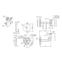 EMRO EXTENDED CONCEALED HOLLOW FLAT TOP BRACKET WITH COVER PLATE SATIN STAINLESS STEEL SS80HFT