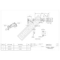 EMRO SSPB150LS PADBOLT LONG SHOOT SATIN STAINLESS STEEL 150MM