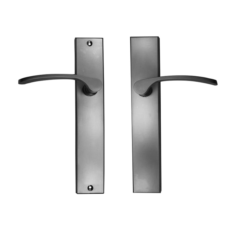 NIDUS DOOR HANDLE CAPRI LEVER ON LONGPLATE PASSAGE SET LEFT HAND SATIN CHROME