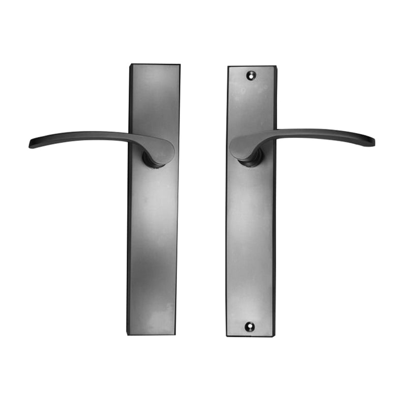 NIDUS DOOR HANDLE CAPRI LEVER ON LONGPLATE PASSAGE SET RIGHT HAND SATIN CHROME