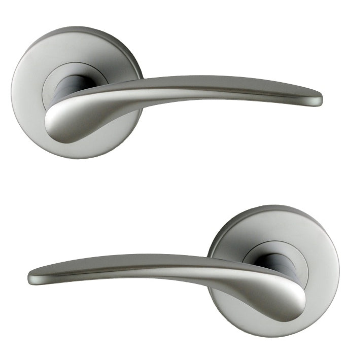 NIDUS DOOR HANDLE MEDITERRANEAN ALTRO PASSAGE LEVER SET SATIN CHROME