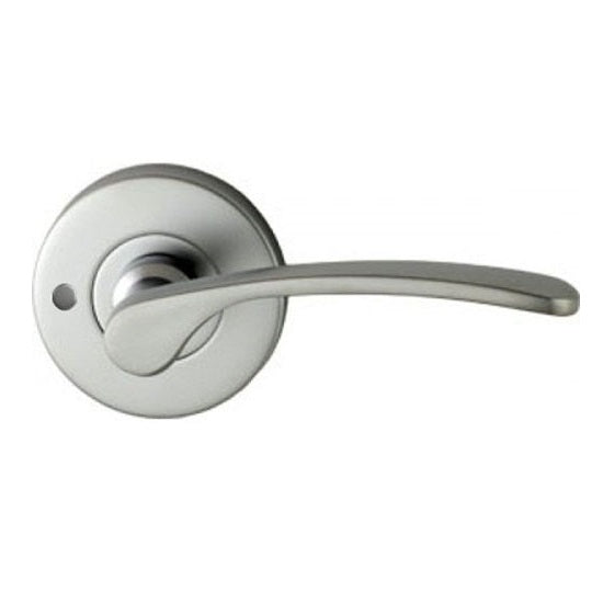 NIDUS DOOR HANDLE MEDITERRANEAN CAPRI PRIVACY LEVER SET SATIN CHROME MCAPPRISC