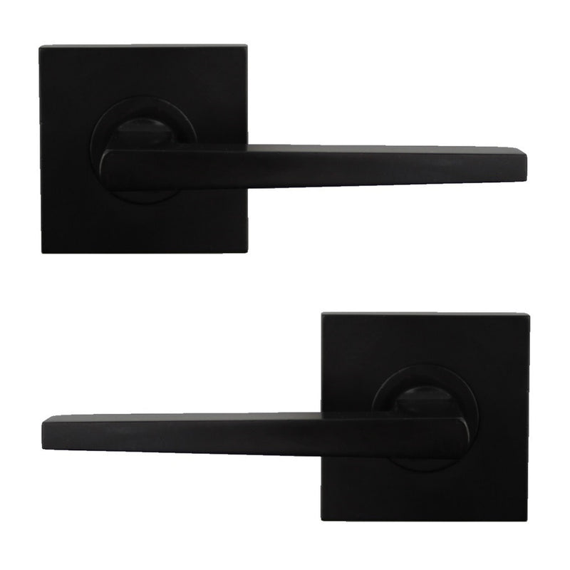 NIDUS MMARSQPASBL DOOR HANDLE MEDITERRANEAN MARINO SQUARE PASSAGE LEVER SET BLK