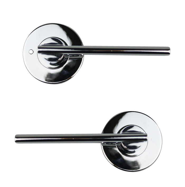 NIDUS DOOR HANDLE MEDITERRANEAN METRO PRIVACY LEVER SET POLISHED CHROME