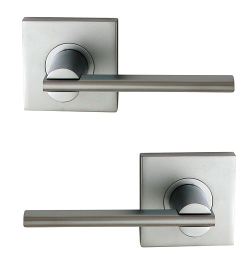 NIDUS DOOR HANDLE MEDITERRANEAN METRO SQUARE PASSAGE LEVER SET SATIN CHROME