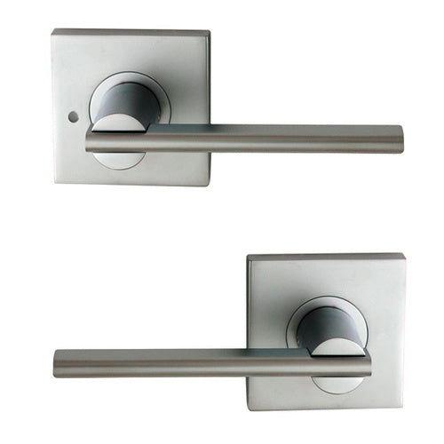 NIDUS DOOR HANDLE MEDITERRANEAN METRO SQUARE PRIVACY LEVER SET SC MMSQPRISC