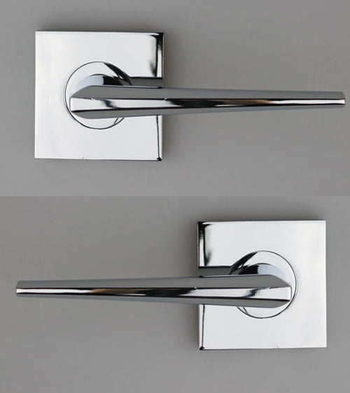 NIDUS DOOR HANDLE MEDITERRANEAN RIALTO PASSAGE LEVER SET POLISHED CHROME