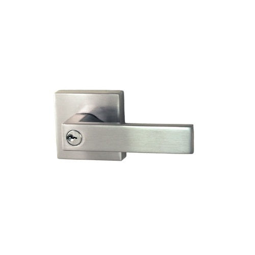 NIDUS DOOR HANDLE LONSDALE ENTRANCE LEVER SET SQUARE BRUSHED NICKEL