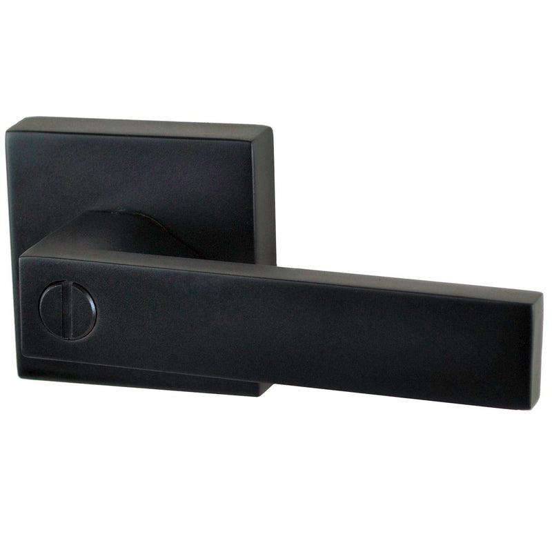 NIDUS DOOR HANDLE LONSDALE PRIVACY LEVER SET SQUARE MATT BLACK