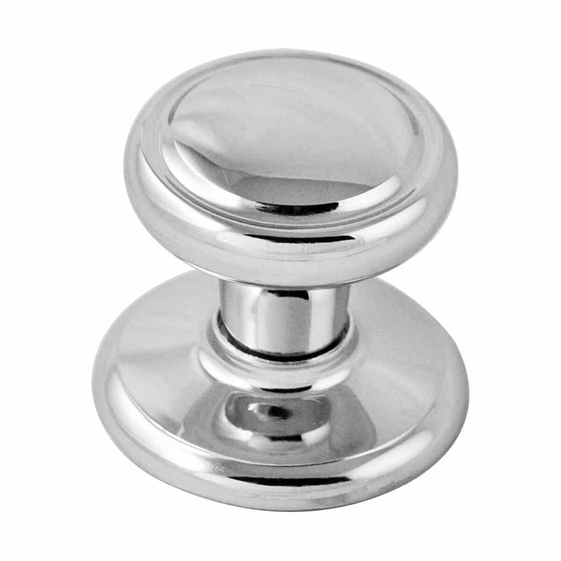 NIDUS WENTWORTH WARDROBE KNOB WHITE WITH POLISHED CHROME BACKPLATE WWKCP