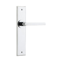 IVER BALTIMORE DOOR LEVER HANDLE ON CHAMFERED BACKPLATE - AVAILABLE IN VARIOUS FINISHES