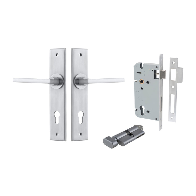 IVER BALTIMORE DOOR LEVER HANDLE ON CHAMFERED BACKPLATE - AVAILABLE IN VARIOUS FINISHES