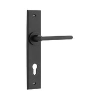 IVER BALTIMORE DOOR LEVER HANDLE ON CHAMFERED BACKPLATE - AVAILABLE IN VARIOUS FINISHES