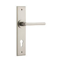 IVER BALTIMORE DOOR LEVER HANDLE ON CHAMFERED BACKPLATE - AVAILABLE IN VARIOUS FINISHES