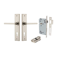 IVER BALTIMORE DOOR LEVER HANDLE ON CHAMFERED BACKPLATE - AVAILABLE IN VARIOUS FINISHES