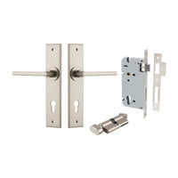 IVER BALTIMORE DOOR LEVER HANDLE ON CHAMFERED BACKPLATE - AVAILABLE IN VARIOUS FINISHES