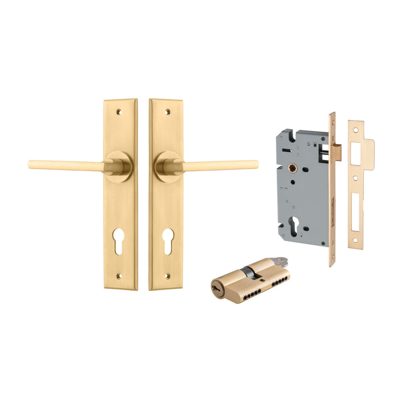 IVER BALTIMORE DOOR LEVER HANDLE ON CHAMFERED BACKPLATE - AVAILABLE IN VARIOUS FINISHES