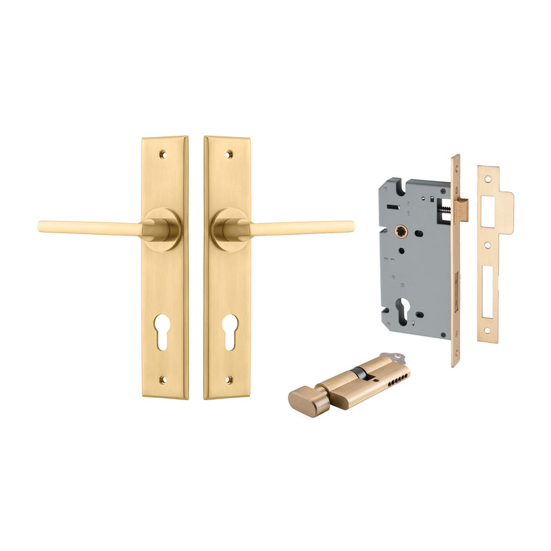 IVER BALTIMORE DOOR LEVER HANDLE ON CHAMFERED BACKPLATE - AVAILABLE IN VARIOUS FINISHES