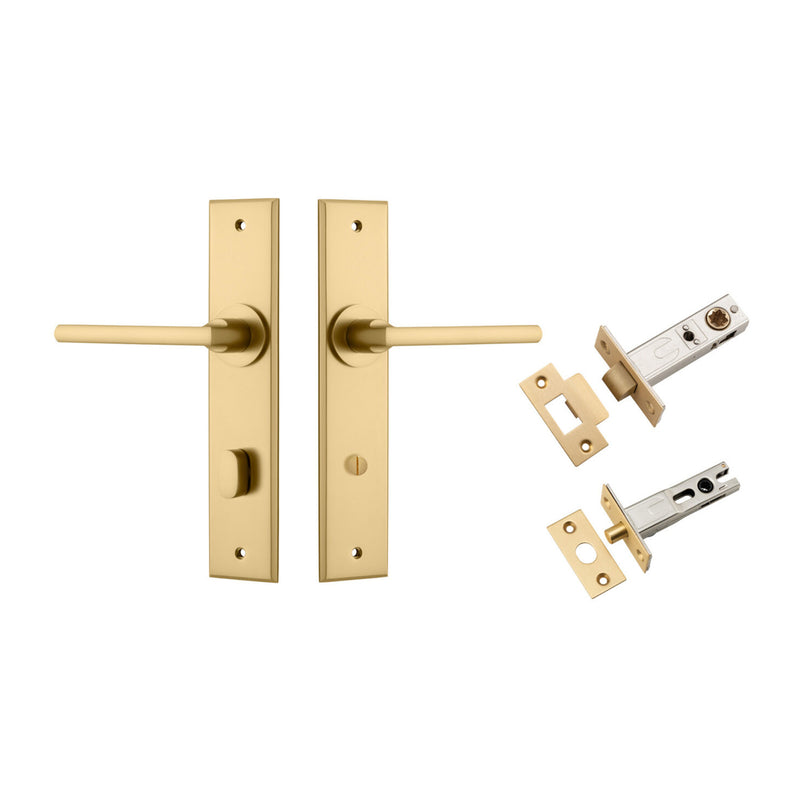 IVER BALTIMORE DOOR LEVER HANDLE ON CHAMFERED BACKPLATE - AVAILABLE IN VARIOUS FINISHES