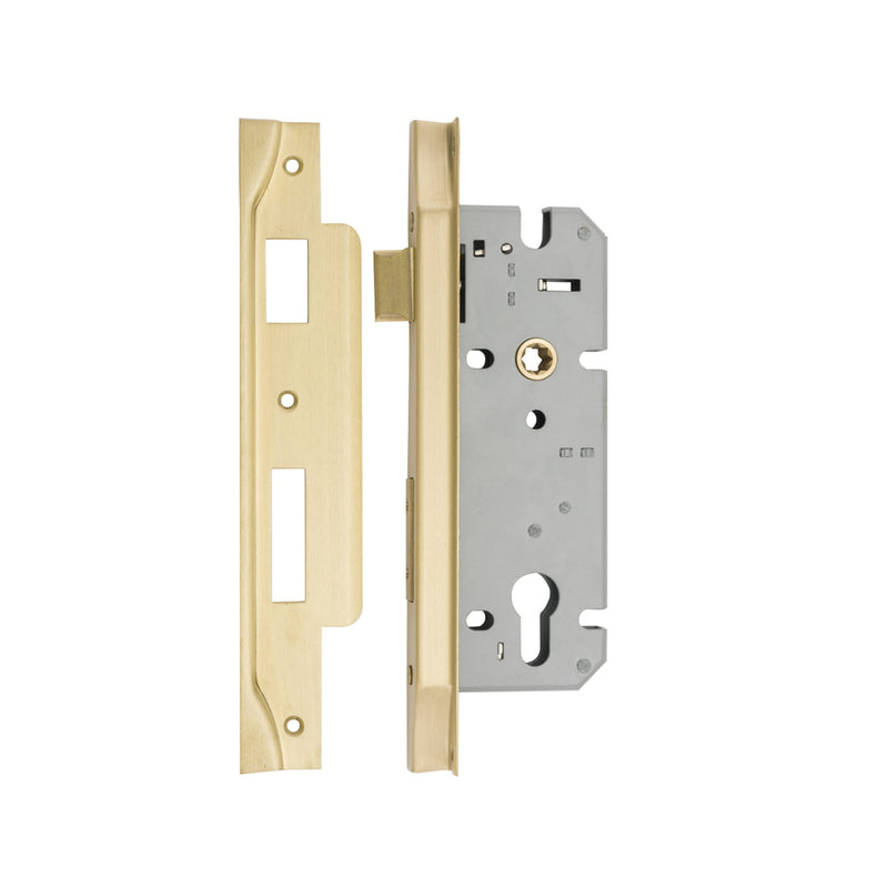 IVER 85MM REBATED EURO MORTICE LOCK - AVAILABLE IN VARIOUS FINISHES AND SIZES