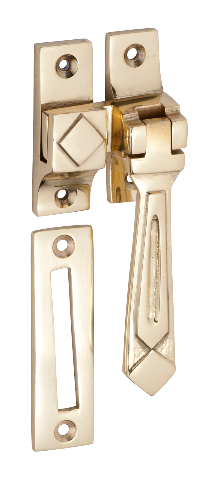 TRADCO 1738PB CASEMENT FASTENER DECO POLISHED BRASS