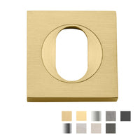 IVER OVAL ESCUTCHEON SQUARE CONCEALED FIX PAIR - AVAILABLE IN VARIOUS FINISHES