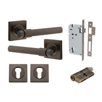 IVER HELSINKI DOOR LEVER HANDLE ON SQUARE ROSE - AVAILABLE IN VARIOUS FINISHES - CUSTOMISE TO YOUR NEEDS