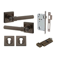 IVER HELSINKI DOOR LEVER HANDLE ON SQUARE ROSE - AVAILABLE IN VARIOUS FINISHES - CUSTOMISE TO YOUR NEEDS