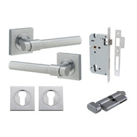 IVER HELSINKI DOOR LEVER HANDLE ON SQUARE ROSE - AVAILABLE IN VARIOUS FINISHES - CUSTOMISE TO YOUR NEEDS