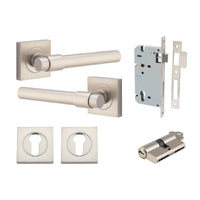 IVER HELSINKI DOOR LEVER HANDLE ON SQUARE ROSE - AVAILABLE IN VARIOUS FINISHES - CUSTOMISE TO YOUR NEEDS