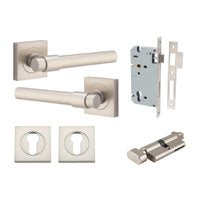 IVER HELSINKI DOOR LEVER HANDLE ON SQUARE ROSE - AVAILABLE IN VARIOUS FINISHES - CUSTOMISE TO YOUR NEEDS