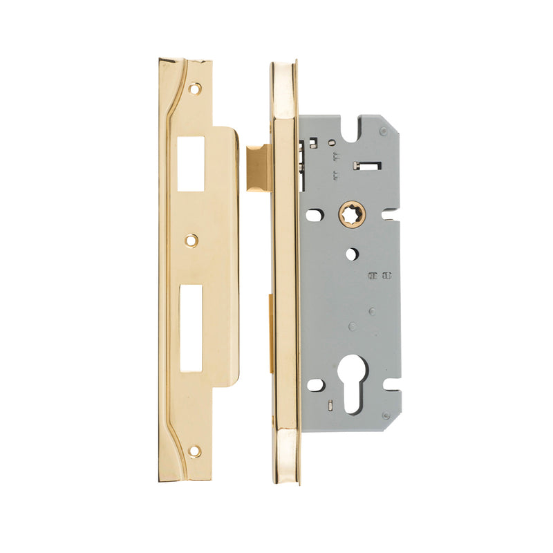 IVER 85MM REBATED EURO MORTICE LOCK - AVAILABLE IN VARIOUS FINISHES AND SIZES