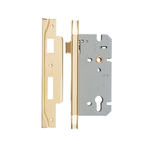 IVER 85MM REBATED EURO MORTICE LOCK - AVAILABLE IN VARIOUS FINISHES AND SIZES