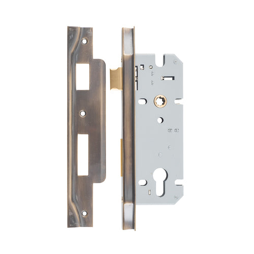 IVER 85MM REBATED EURO MORTICE LOCK - AVAILABLE IN VARIOUS FINISHES AND SIZES