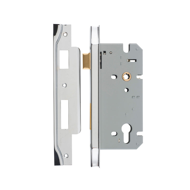 IVER 85MM REBATED EURO MORTICE LOCK - AVAILABLE IN VARIOUS FINISHES AND SIZES