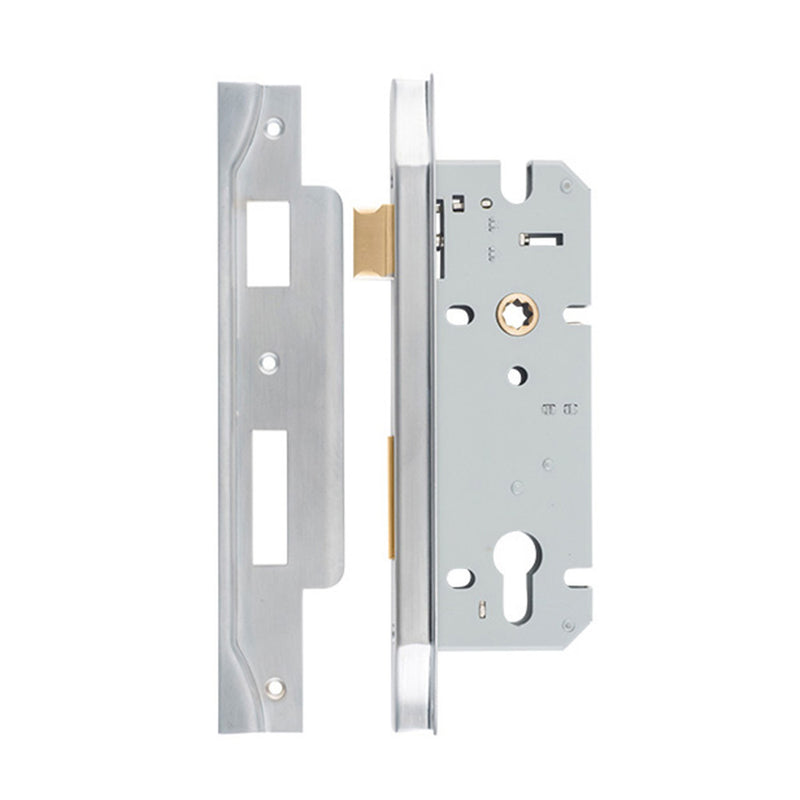 IVER 85MM REBATED EURO MORTICE LOCK - AVAILABLE IN VARIOUS FINISHES AND SIZES