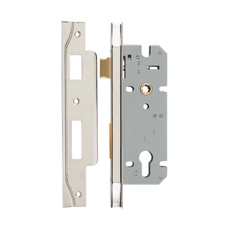 IVER 85MM REBATED EURO MORTICE LOCK - AVAILABLE IN VARIOUS FINISHES AND SIZES