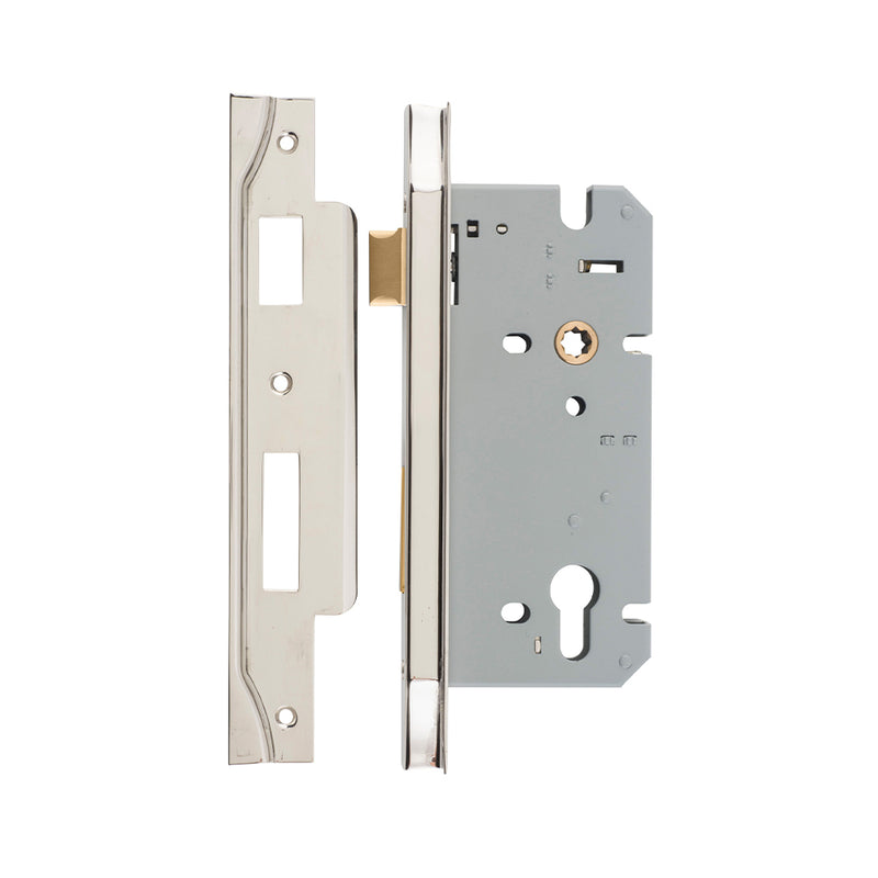 IVER 85MM REBATED EURO MORTICE LOCK - AVAILABLE IN VARIOUS FINISHES AND SIZES