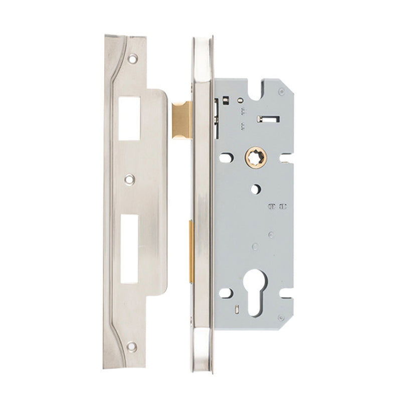 IVER 85MM REBATED EURO MORTICE LOCK - AVAILABLE IN VARIOUS FINISHES AND SIZES