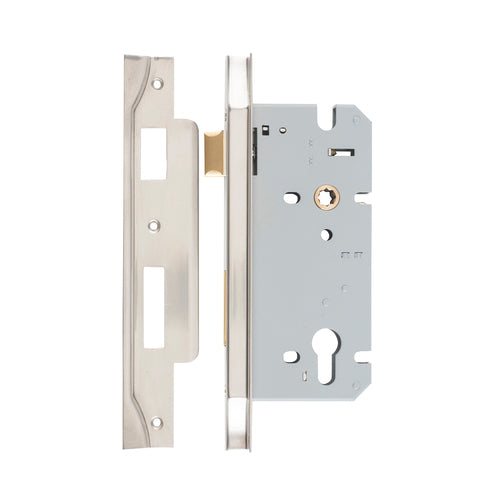 IVER 85MM REBATED EURO MORTICE LOCK - AVAILABLE IN VARIOUS FINISHES AND SIZES