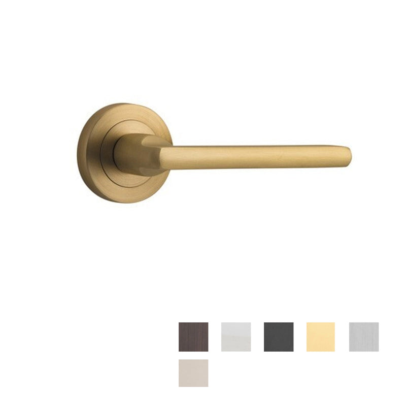 IVER BALTIMORE DOOR LEVER HANDLE ON ROUND ROSE - CUSTOMISE TO YOUR NEEDS