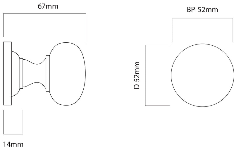 IVER CAMBRIDGE DOOR KNOB ON ROUND ROSE CONCEALED FIX - CUSTOMISE TO YOUR NEEDS