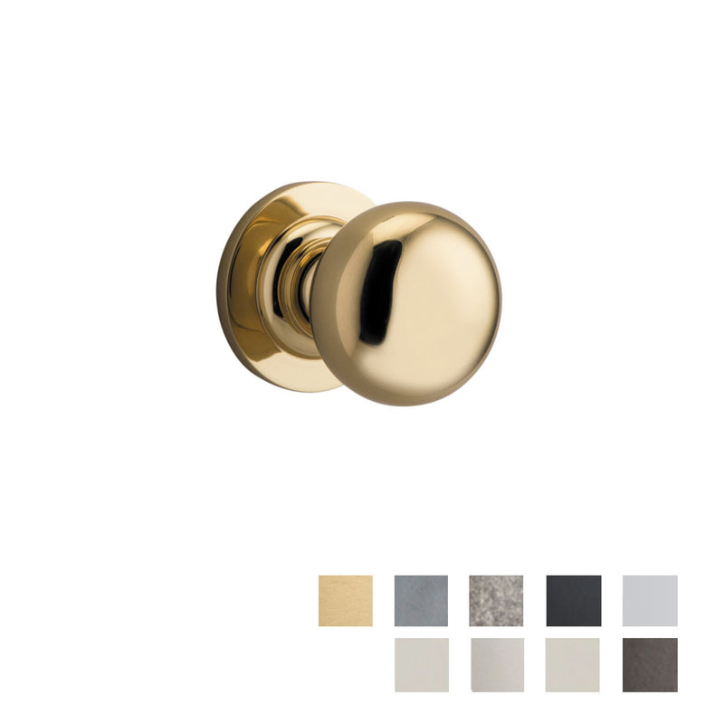 IVER CAMBRIDGE DOOR KNOB ON ROUND ROSE CONCEALED FIX - CUSTOMISE TO YOUR NEEDS