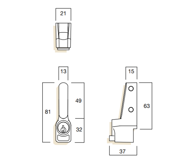 WHITCO W2200112 W2200 PUSH LOCK CYL4 DP Mahogany