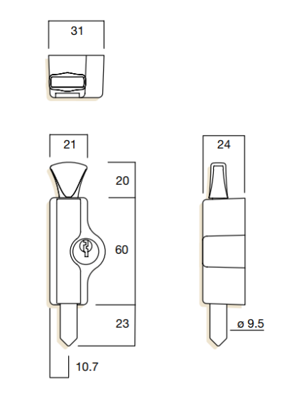 WHITCO W2203319D5 W2203 WINDOW BOLT 5DISC TP Primrose