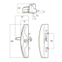 WHITCO W505217 LAWSON 10DISC DBL CYL KD OFFSET OUTER PULL UNI STRIKE 43MM SCREWS TP Black