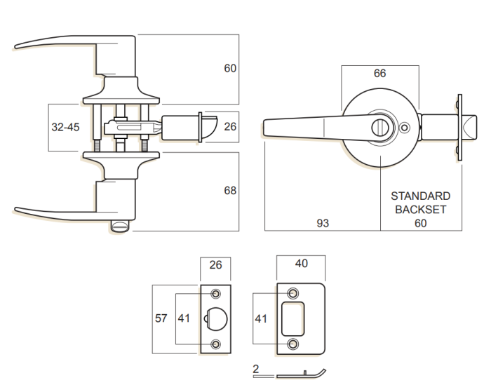 WHITCO W7300055KA ENTRANCE SET BEVEL TP 5PIN KEYED ALIKE Satin Chrome