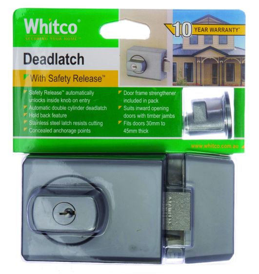 WHITCO W750605 W75 DEADLATCH TIMBER FRAME STRIKE DP Satin Chrome